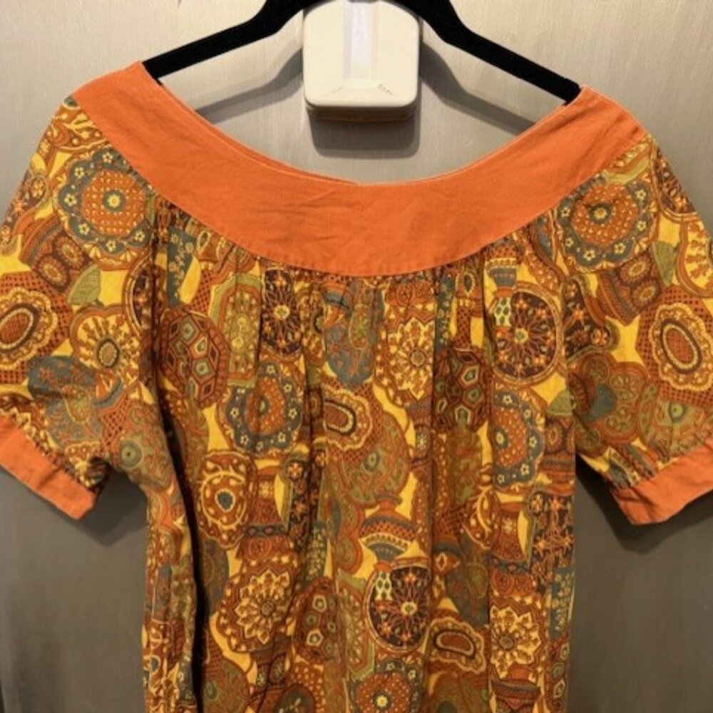 Vintage 70’s Boho paisley African print A-line swing Mini Dress - Picture 8 of 16